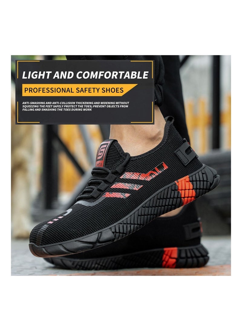 SLIMTA Men Women Safety Shoes Non-Slip Steel Toe Cap Trainers Mesh Breathable Lightweight Comfortable Puncture Proof Industrial Shoes - Image 4